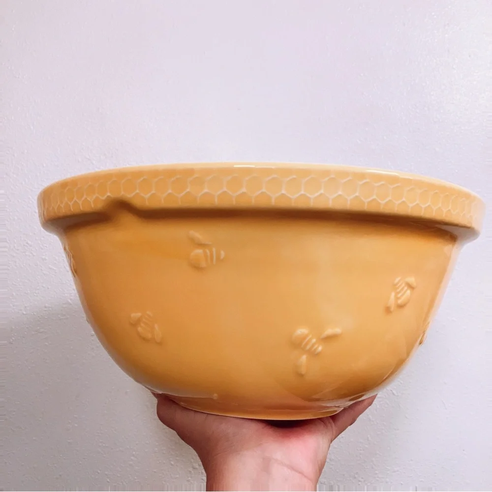 Mason Cash Large Yellow Sweet Bee Ceramic Mixing Bowl Crate and Barrel